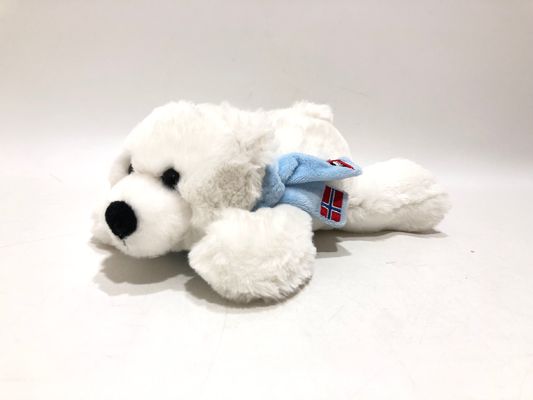 Anak-anak putih Berbohong Beruang Kutub Plush Stuffed Toy Gifts 100% PP Cotton Filling