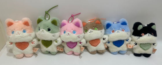 Raccoon Plush mainan hewan isi, 6 warna hewan isi gantungan kunci Kawaii dekorasi rumah hadiah ulang tahun untuk anak-anak