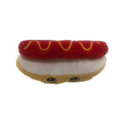 13 cm 5.12 Inch Pet Plush Toys Hot Dog Plush Dog Toy EMC