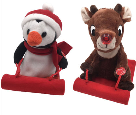 Natal 0.23M 9.06in Reindeer Stuffed Animal Cute Penguin Stuffed Animal Ski Toy