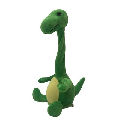 35cm Green Dinosaur Plush Toy Merekam &amp; Berbicara Sambil Memutar Leher