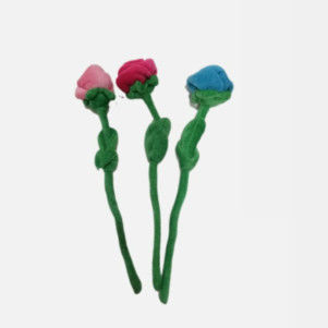 Tie Dye Hari Kasih Sayang Mainan Mewah Bunga Mawar Warna-warni 28 Cm