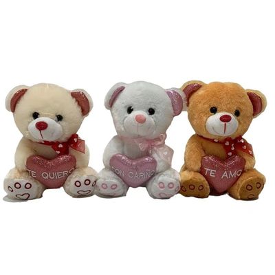 20 Cm 3 CLRS Beruang Mewah Menggemaskan Dengan Mainan Hati Berkilau Hadiah Hari Valentine