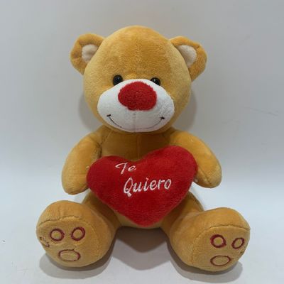20 Cm Kuning Plush Bear Dengan Merah Hati Mainan Barang Mewah Lucu untuk Hari Valentine