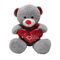 10.24in 26 cm Hari Kasih Sayang Mainan Mewah Putih Teddy Bear Memegang Hati Hypoallergenic