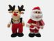 Singing Dancing Wiggly Santa And Reindeer 32cm Dengan PP Cotton Inside