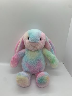 Tie-Dye Bunny Rabbit Mainan Mewah Lucu Merekam dan Mengulang Berbicara Kembali Nikmati dengan Yang Lain