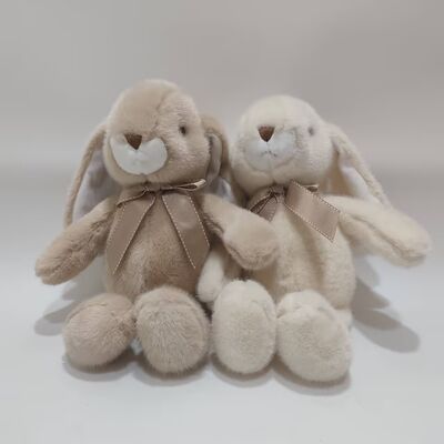 2 Mainan Kelinci Lop-Ear Duduk Campuran, Boneka Mewah Lembut & Lucu untuk bayi