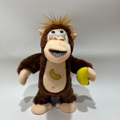Mainan Mewah Monyet Pencuri Pisang Interaktif Reaksi Emosional Boneka Gorila Hadiah Unik Lucu