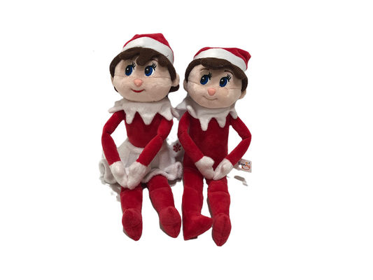 X'mas elf perempuan dan laki-laki Stuffed Animal Plush Toy Untuk semua usia 38cm