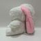 18cm 7&quot; Pink&amp; White Easter Plush Toy Bunny Rabbit Dipenuhi Hewan di wortel
