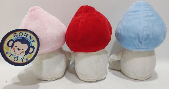 Tiga rekaman warna bergerak jamur kiri dan kanan listrik mainan mewah boneka kenyamanan lunak