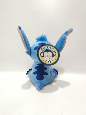 Mainan berbulu bicara duduk Stitch lucu, dengan ketinggian 7,09 inci dan 11,02 inci