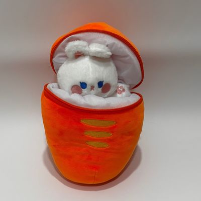 Mainan Plush Cute Dipenuhi dengan Zipper Karot berbentuk kelinci