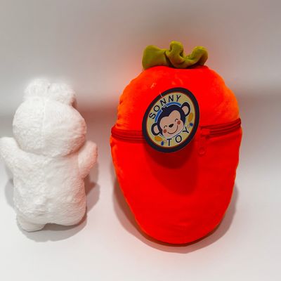 Mainan Plush Cute Dipenuhi dengan Zipper Karot berbentuk kelinci