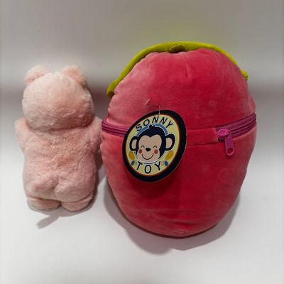 Mainan Plush Cute Dipenuhi Dengan Zipper Bentuk Strawberry Babi Kecil