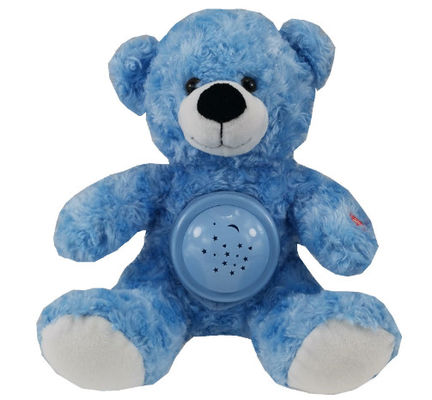 Hot-Selling LED Dipenuhi Hewan Berwarna-warni Bercahaya Plush Teddy Bear Proyeksi Lampu Lullaby Plush Teddy Bear