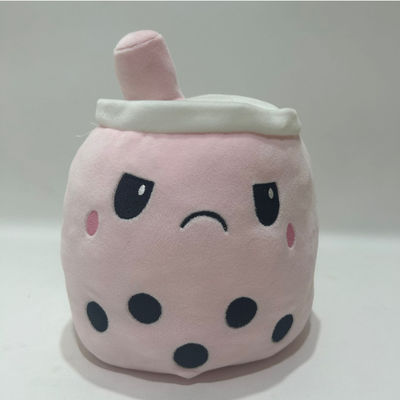 Custom Logo Double-sided Reversible Warna Susu Teh Cup Plush Mainan