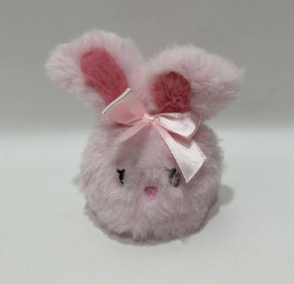 100% PP Cotton Cute Stress Ball & Animal Plush Diisi Pink Bunny Toy Dengan Keychain