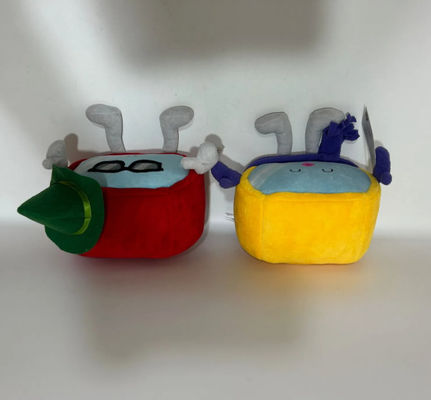 Disesuaikan 14cm Merah Dan Kuning Mobil Kabel Maskot Boneka Plush