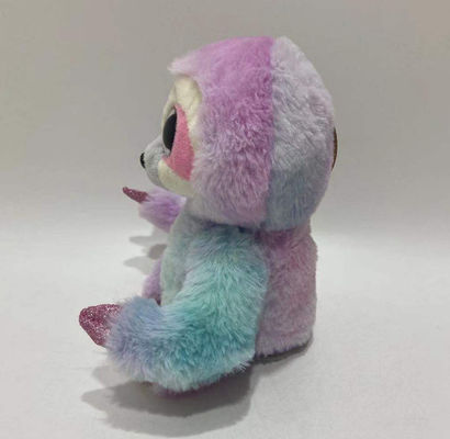 Rekaman Logo Khusus Dan Mengulangi Kiri Dan Kanan Gerak Ungu Pink Tie-Dye Sloth Plush Toy
