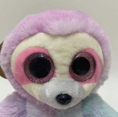 Rekaman Logo Khusus Dan Mengulangi Kiri Dan Kanan Gerak Ungu Pink Tie-Dye Sloth Plush Toy