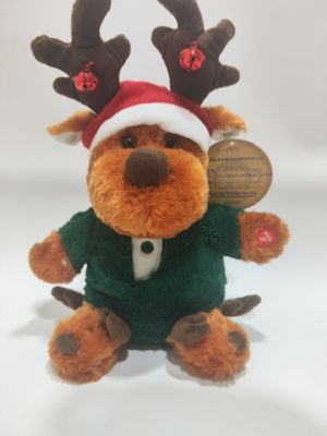 Anak-anak Hadiah Natal lucu rusa dengan bergetar kaki dan bernyanyi Plush mainan mainan elektronik