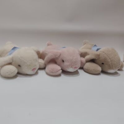 3 Bermacam-macam 22cm Crouching Lop-eared Rabbit Plush Toys Soft & Cute Stuffed Bunny untuk bayi