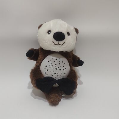 Mainan Proyektor Lampu Musikal Plush Otter