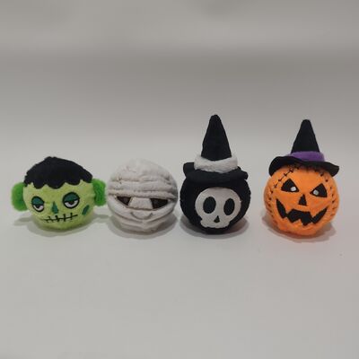 Berwarna-warni 4-Piece Halloween Bouncy Ball Set untuk Anak-anak Playtime