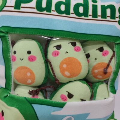 Bantal Puding Alpukat PVC Transparan dengan Isian Alpukat Lucu