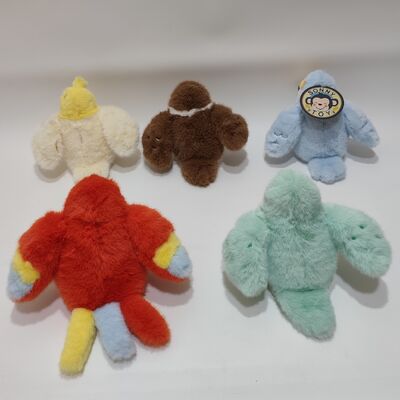 5 Assorted Plush Parrot Toys Colorful Soft Stuffed Birds Collection