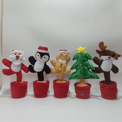Serial Natal Bernyanyi dan Menari Santa Claus Gingerbread Man Pohon Natal Penguin Elk