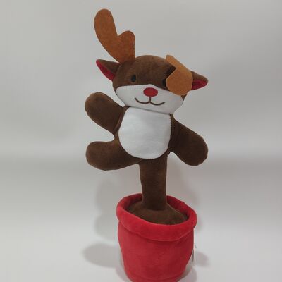 Serial Natal Bernyanyi dan Menari Santa Claus Gingerbread Man Pohon Natal Penguin Elk