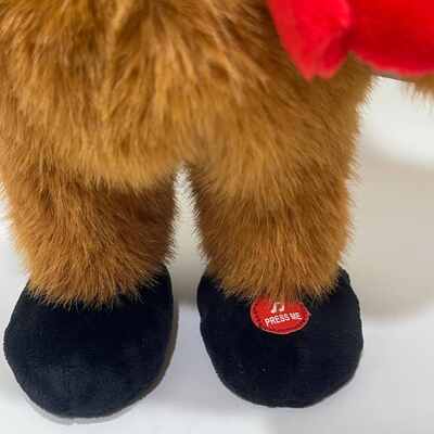 Bernyanyi & Menari Natal Highland Cow Plush Toy Musical Animasi Hewan Isi Natal Highland Cow Boneka