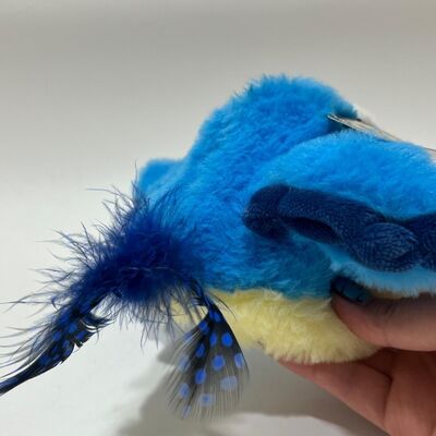 Mainan Boneka Burung Gemuk Biru dengan Suara Tekan untuk Berbunyi Burung Lucu Mainan Penghilang Stres Interaktif Boneka Isi
