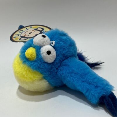 Mainan Boneka Burung Gemuk Biru dengan Suara Tekan untuk Berbunyi Burung Lucu Mainan Penghilang Stres Interaktif Boneka Isi