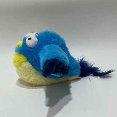 Mainan Boneka Burung Gemuk Biru dengan Suara Tekan untuk Berbunyi Burung Lucu Mainan Penghilang Stres Interaktif Boneka Isi