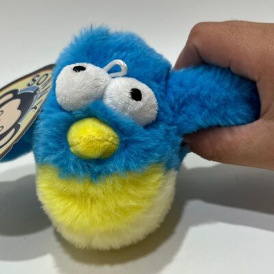Mainan Boneka Burung Gemuk Biru dengan Suara Tekan untuk Berbunyi Burung Lucu Mainan Penghilang Stres Interaktif Boneka Isi
