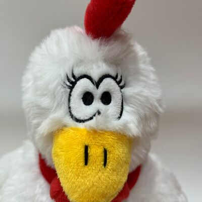White Chicken Plush Toy with Neck-Pull Clucking Singing & Dancing Funny Rooster Doll Interactive Stress Relief Toy