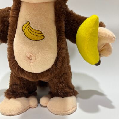 Mainan Mewah Monyet Pencuri Pisang Interaktif Reaksi Emosional Boneka Gorila Hadiah Unik Lucu