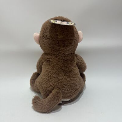 Mainan Mewah Monyet Mengintip-intip Interaktif dengan Fungsi Rekaman dan Bernyanyi Memegang Pisang Hewan Boneka Petak Umpet