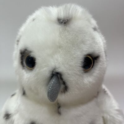 Snowy Owl Plush Toy White Spotted Owl Doll Realistic Bird Plushie Soothing Companion Gift for Kids