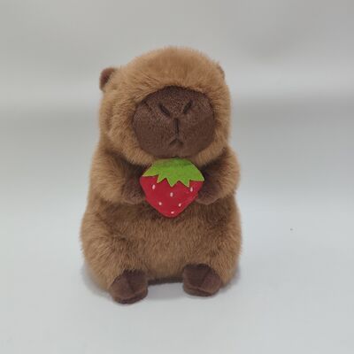 Mainan Mewah Capybara Pemberi Makan Interaktif dengan Efek Suara & Stroberi