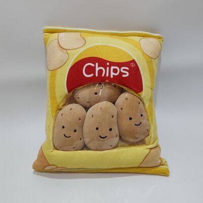 Bantal Keripik Kentang PVC Lucu dengan Desain Kentang Menggemaskan Bantal Mewah Lembut