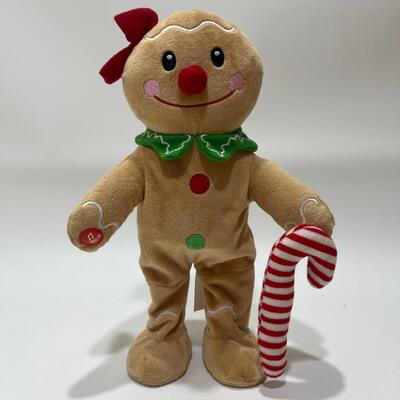 Bernyanyi & Menari Natal Gingerbread Plush Toy Dengan Musik