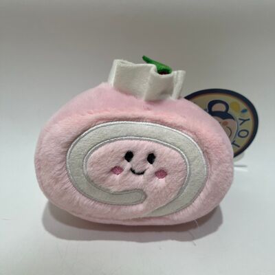 Strawberry Swiss Roll Plush Toy Cute Pink Cream Roll Pillow Dessert Manis Dipenuhi