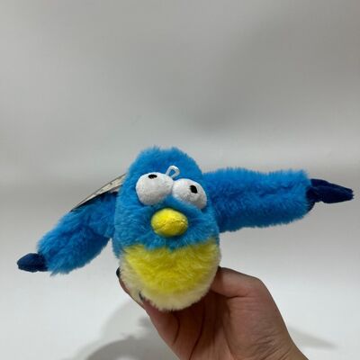 Mainan Boneka Burung Gemuk Biru dengan Suara Tekan untuk Berbunyi Burung Lucu Mainan Penghilang Stres Interaktif Boneka Isi
